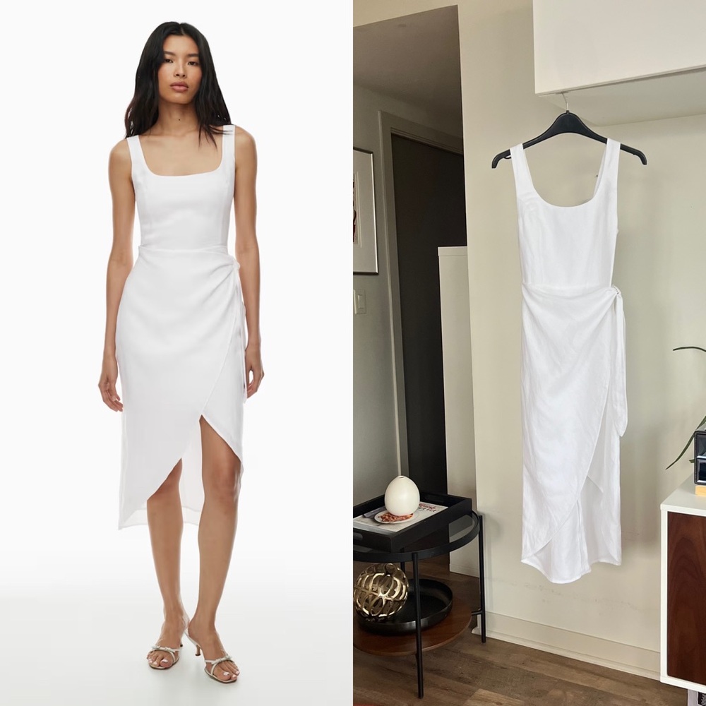 Aritzia Wilfred Saturn Linen Formal Wedding Guest Evening Vacation Dress Sz 00